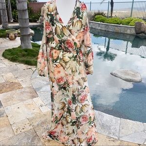 Alexia Admor Floral V Neck Maxi Dress NWT 6 8